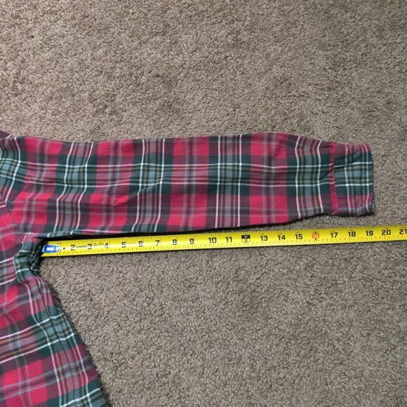 Ralph Lauren Rugby Shirt Mens Medium Button Up Flannel Long Sleeve Red Green - Picture 8 of 8